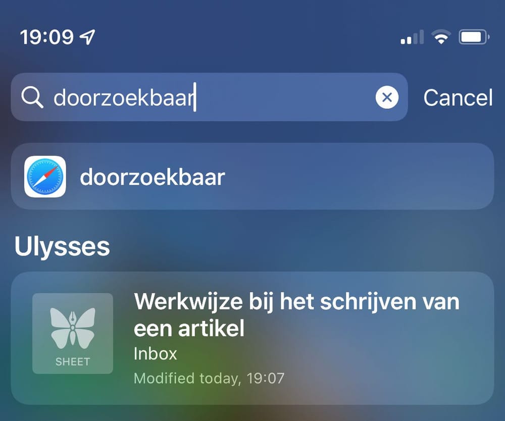 Voorbeeld van doorzoeken en doorzoekbaarheid van blog en blogartikelen. 