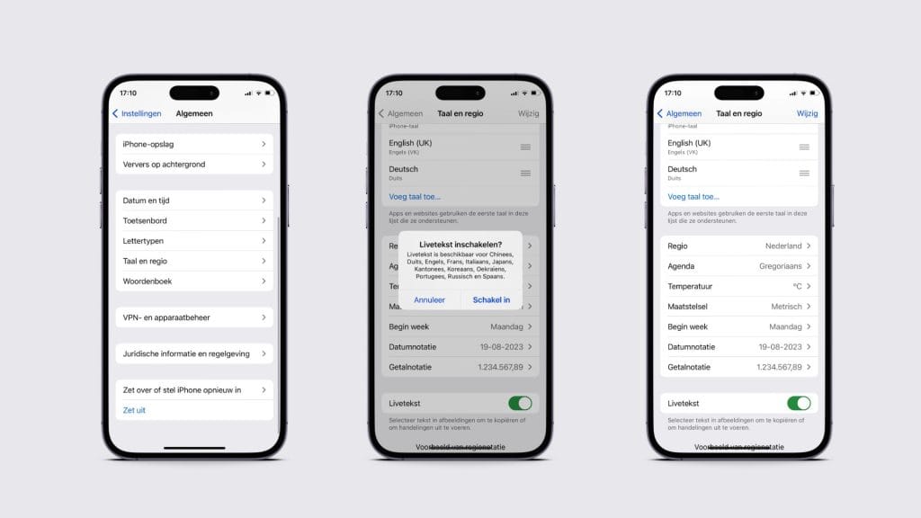 Live tekst op iPhone aanzetten voor het Nederlands